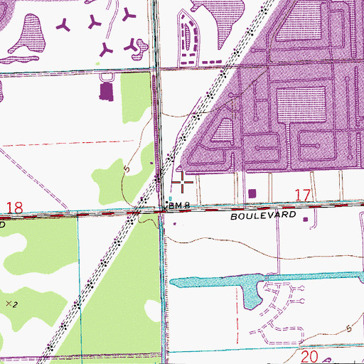 Topographic Map of Pembroke Pines Plaza West, FL