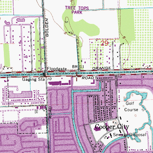 Topographic Map of Cooper City Plaza, FL