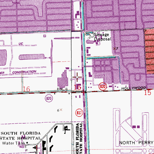 Topographic Map of University Village Shopping Center, FL