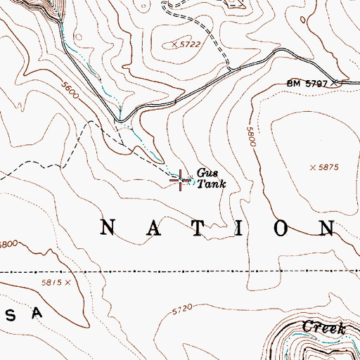 Topographic Map of Gus Tank, AZ