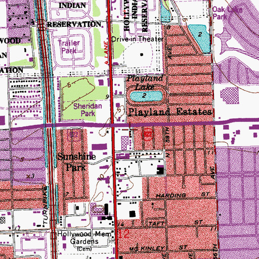Topographic Map of Sheridan Oaks Plaza, FL