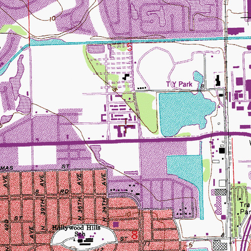 Topographic Map of Park Sheridan Plaza, FL