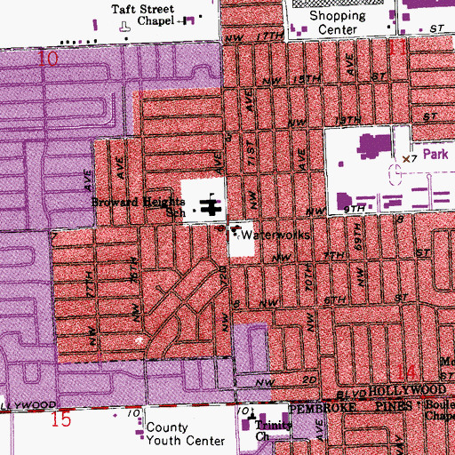 Topographic Map of Palm Johnson Shopping Plaza, FL