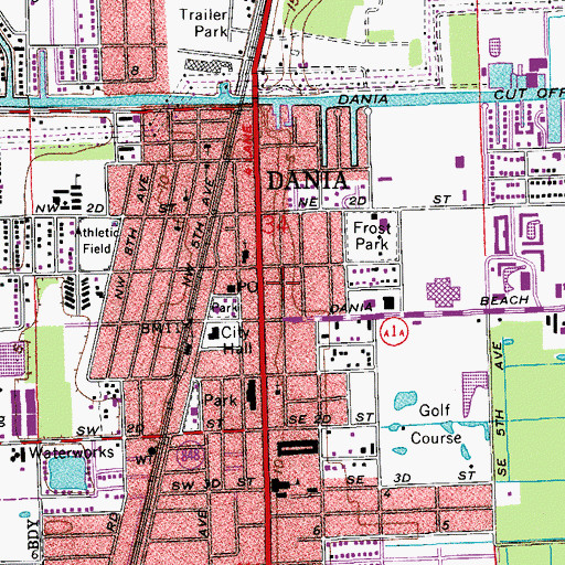 Topographic Map of Meadowbrooks Shopping Center, FL