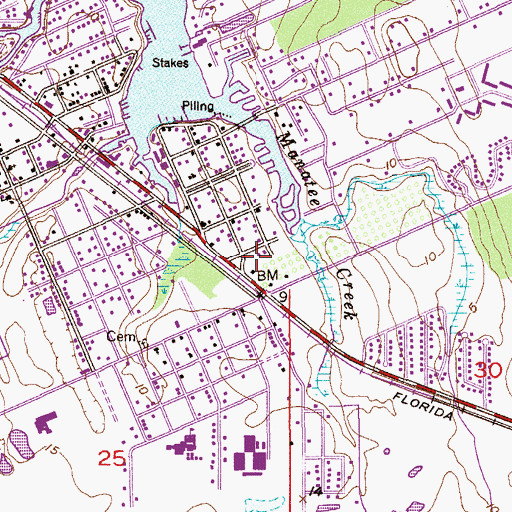 Topographic Map of Smithfield Shopping Center, FL