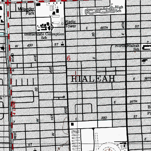 Topographic Map of Grosse Pointe Plaza, FL