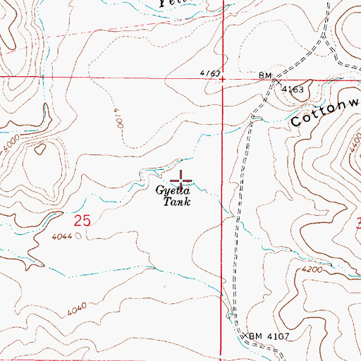 Topographic Map of Gyetta Tank, AZ