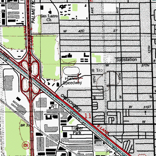 Topographic Map of Miracle Mile Shopping Center, FL