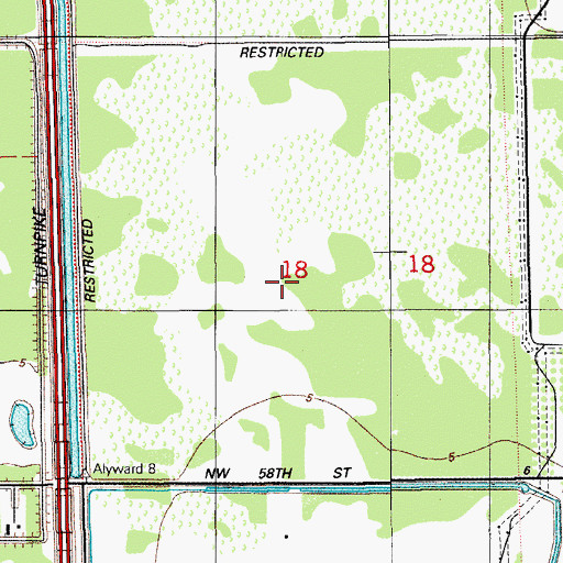 Topographic Map of Colonial Village Shopping Center, FL