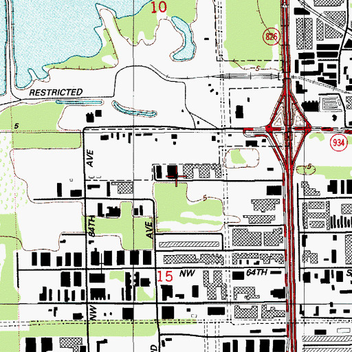 Topographic Map of Essex Village Shopping Center, FL