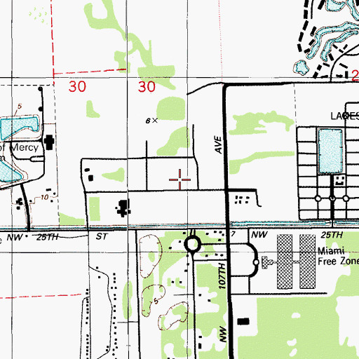 Topographic Map of Westland Mall, FL