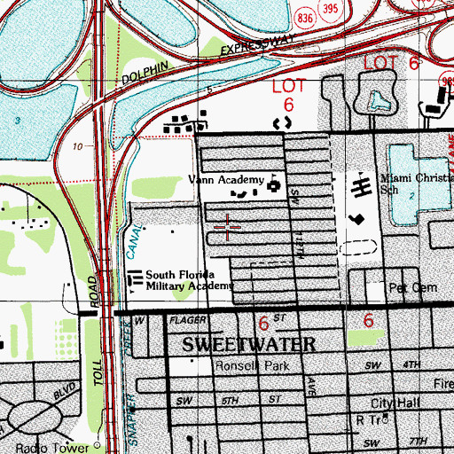 Topographic Map of Coral Park Center, FL