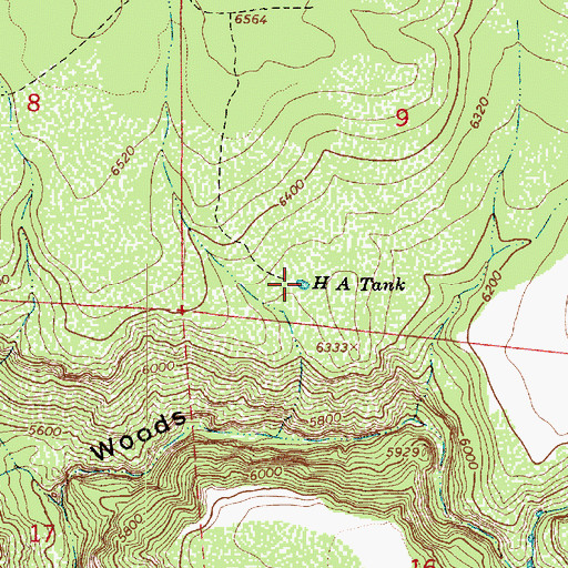 Topographic Map of H A Tank, AZ