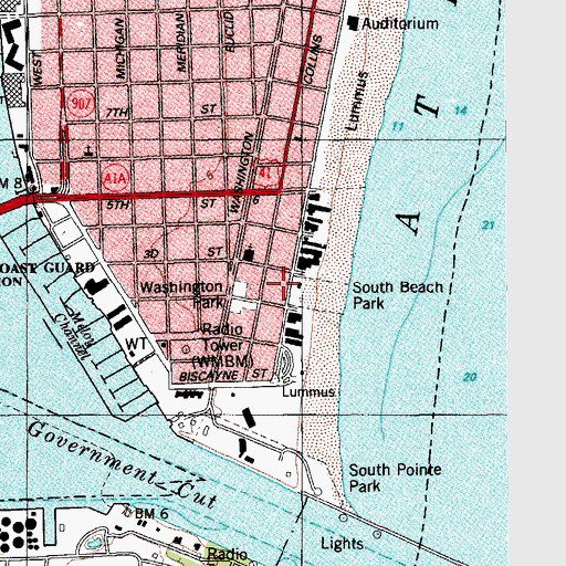 Topographic Map of Tamiami Shopping Center, FL