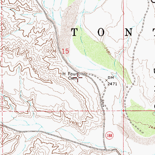 Topographic Map of Tonto Basin Cemetery, AZ