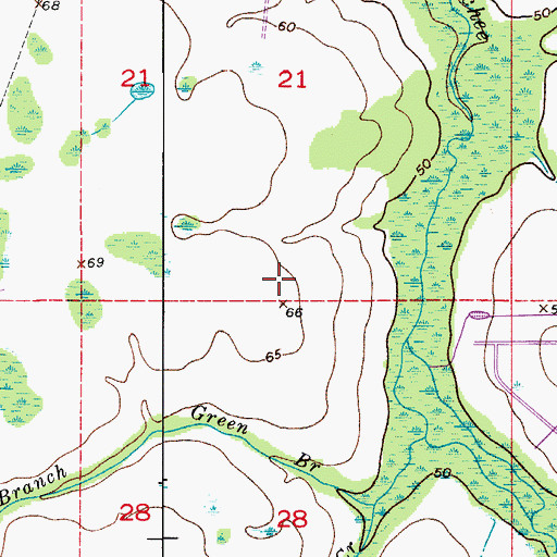 Topographic Map of Haines City Mall, FL