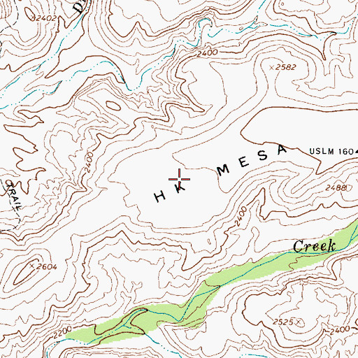 Topographic Map of H K Mesa, AZ
