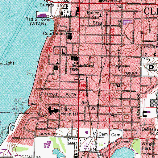 Topographic Map of Bay Area Outlet Mall, FL