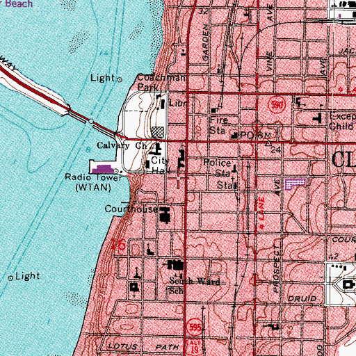 Topographic Map of Allens Creek Shopping Center, FL