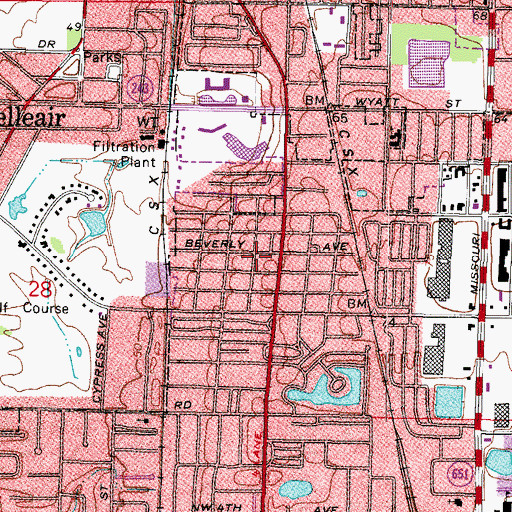 Topographic Map of Countryside Plaza, FL