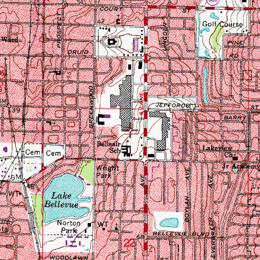 Topographic Map of Cleveland Plaza, FL