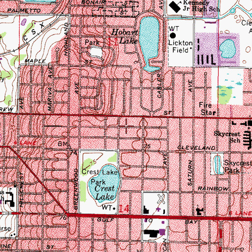 Topographic Map of Betty Lane Shopping Center, FL
