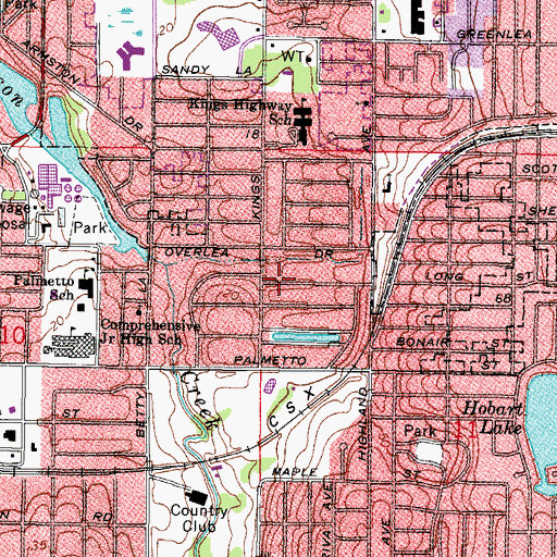 Topographic Map of Feather Sound Square, FL