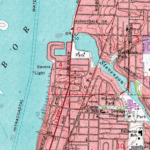 Topographic Map of Drew 19 Shopping Center, FL