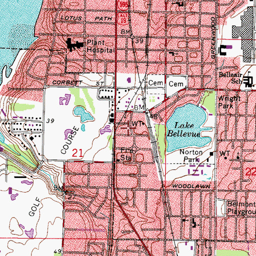 Topographic Map of Drew Plaza, FL