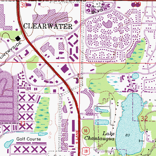 Topographic Map of Cypress Point Shopping Center, FL