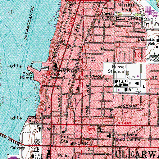 Topographic Map of Courtyard Shoppes, FL