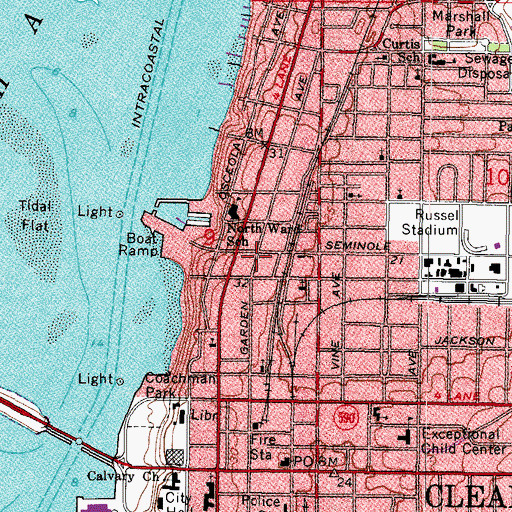 Topographic Map of Countryside Village Square, FL