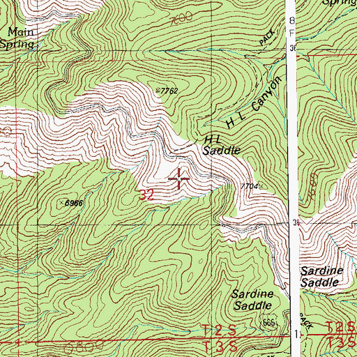 Topographic Map of H L Saddle, AZ