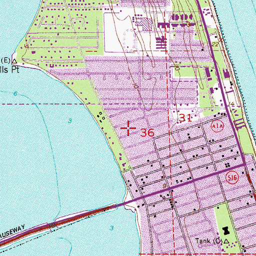 Topographic Map of Indian Harbour Beach Shopping Center, FL