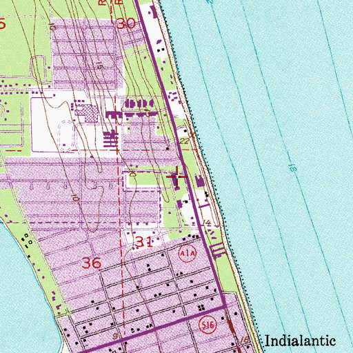 Topographic Map of Indialantic Shopping Center, FL