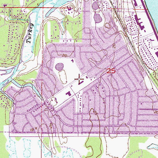 Topographic Map of Port Malabar Shopping Center, FL