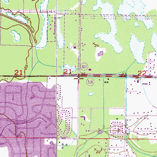 Topographic Map of Palm Bay Shopping Center, FL