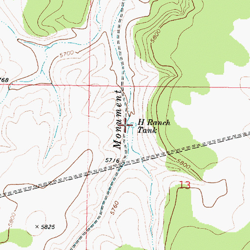Topographic Map of H Ranch Tank, AZ
