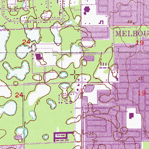 Topographic Map of West Eau Gallie Shopping Center, FL