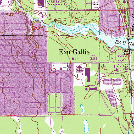 Topographic Map of Eau Gallie Place Shopping Center, FL