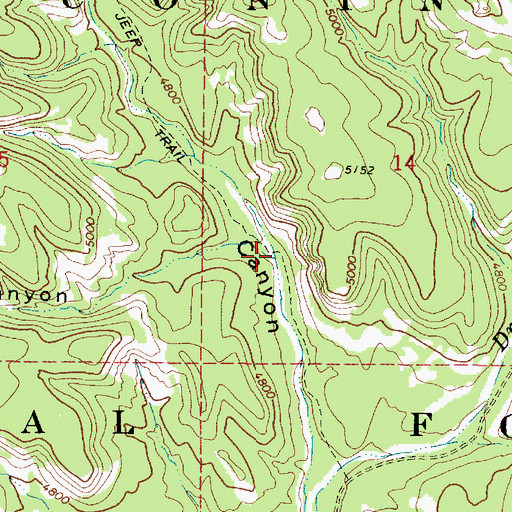 Topographic Map of H S Canyon, AZ