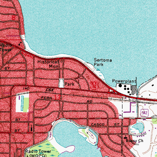 Topographic Map of Parker Plaza, FL