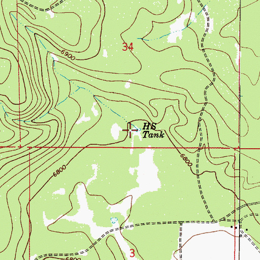 Topographic Map of H S Tank, AZ