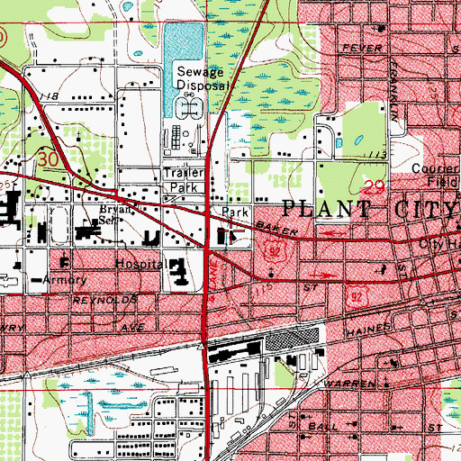 Topographic Map of Stewarts Shopping Center, FL