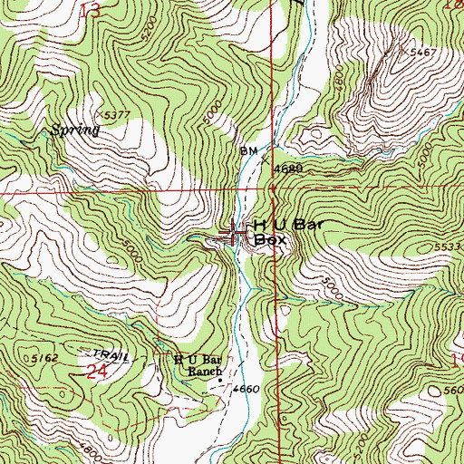 Topographic Map of H U Bar Box, AZ