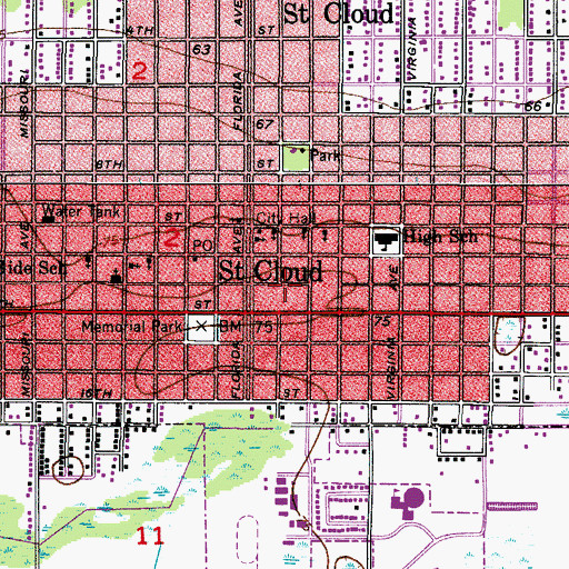 Topographic Map of Southland Shopping Center, FL