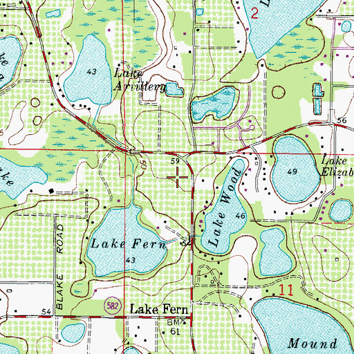 Topographic Map of Pasco Plaza, FL