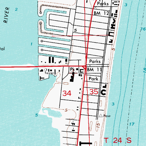 Topographic Map of Canaveral Plaza, FL
