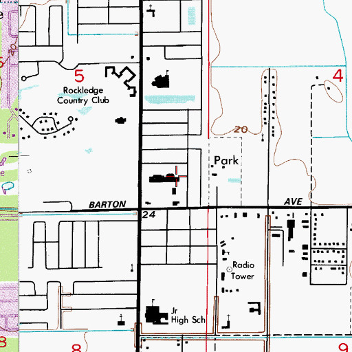 Topographic Map of Village Green Shopping Center, FL