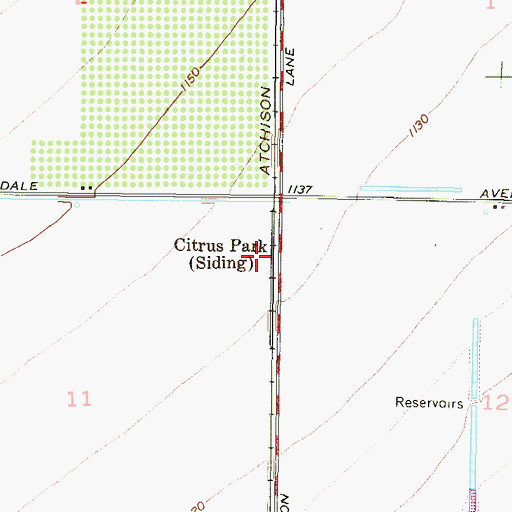 Topographic Map of Citrus Park, AZ